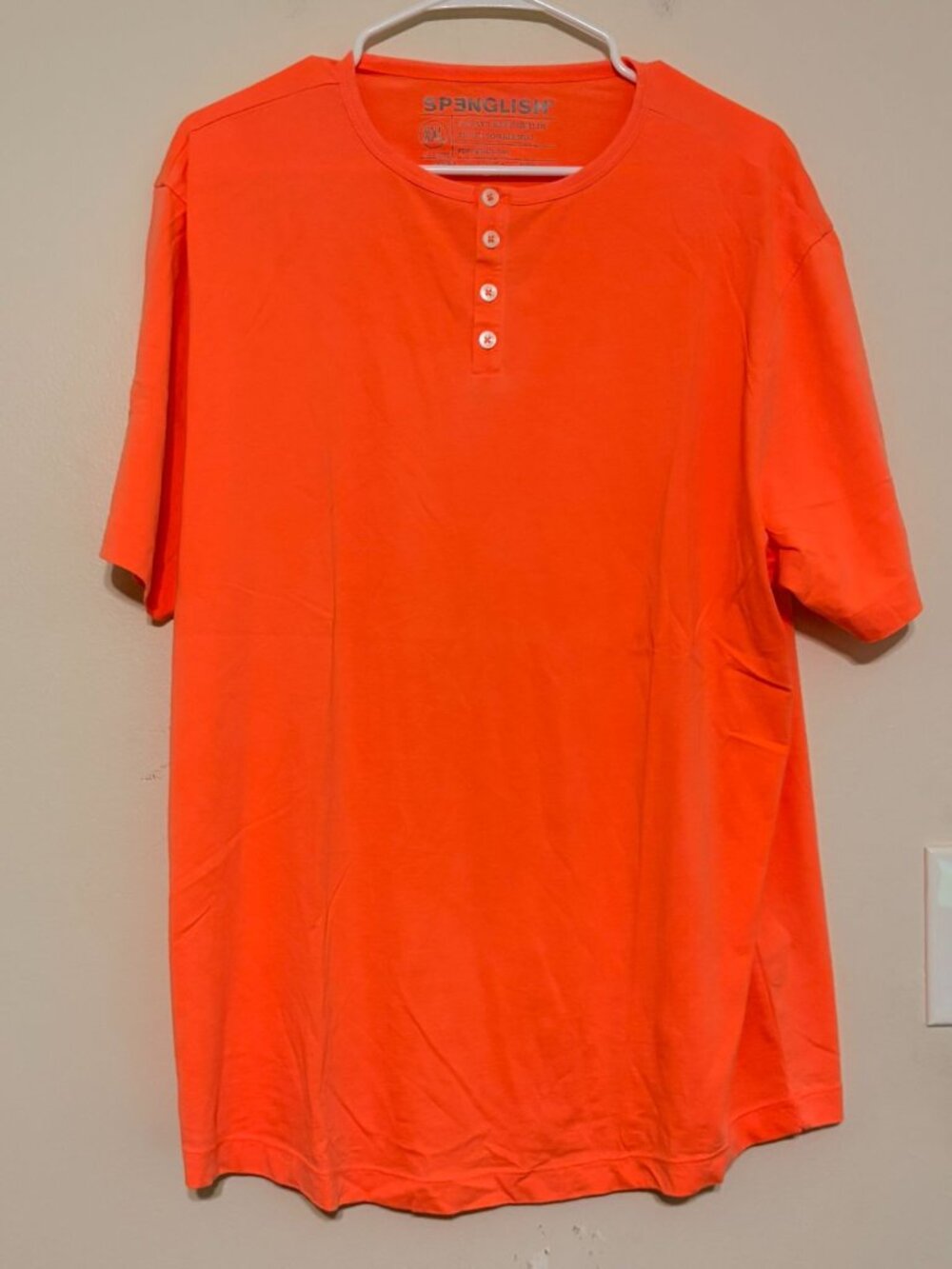 Lot of 2 Spenglish Made in Peru Pima Cotton Orange Green T-Shirts Men's Size XXL